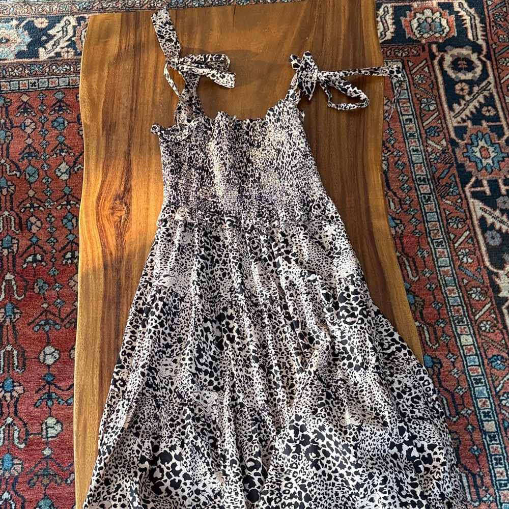 Rebecca Minkoff Monochrome Animal Print Midi Dress